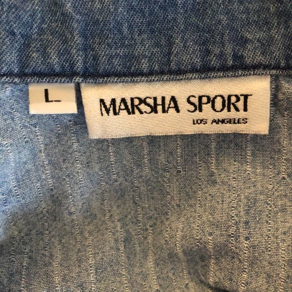 🐋Chambray Patchwork Button Up Pattern Top - Picture 9 of 9